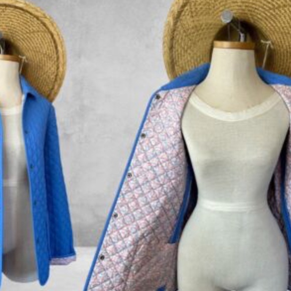 Vineyard Vines Light Blue and Pink Women's Size XS Reversible Quilted Jacket - Picture 6 of 7